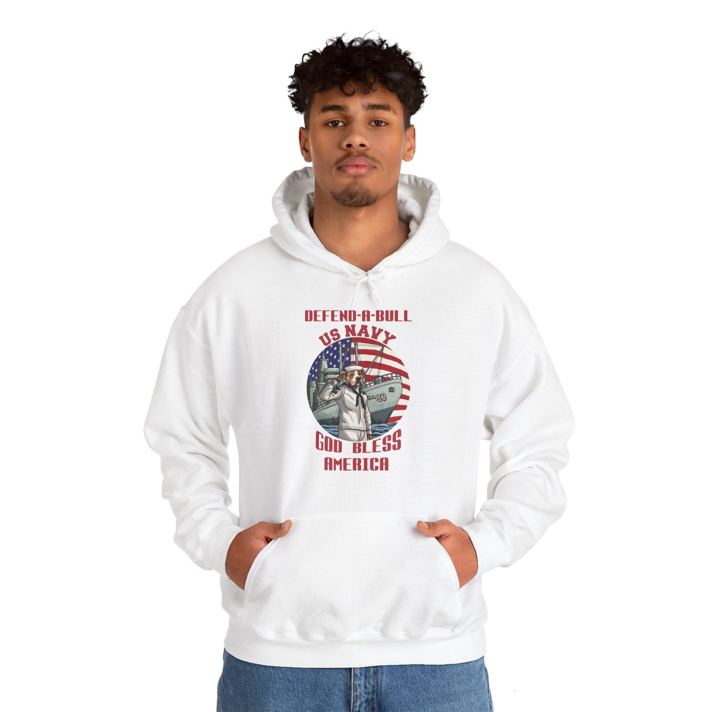 Defend-A-Bull US Navy Unisex Heavy Blend™ Hooded Sweatshirt