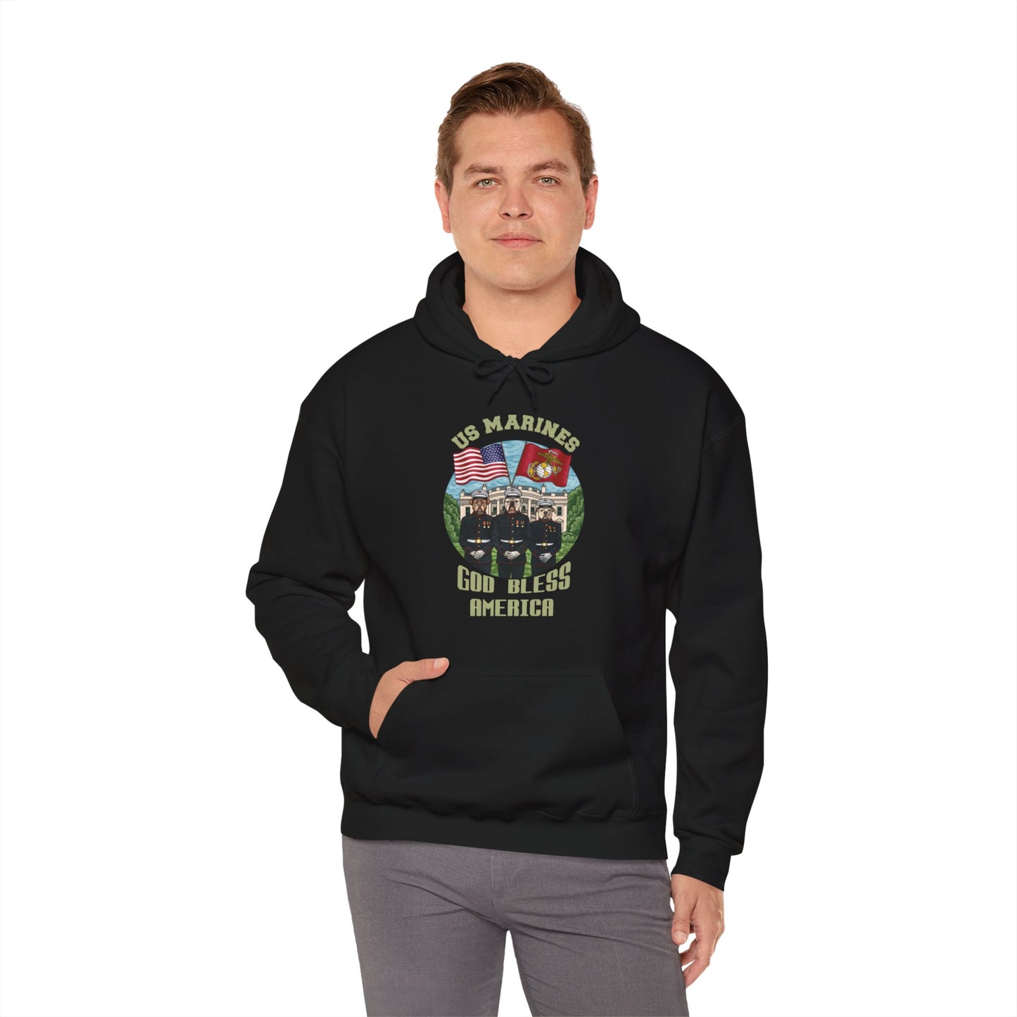 Defend-A-Bull US Marines Unisex Heavy Blend™ Hooded Sweatshirt