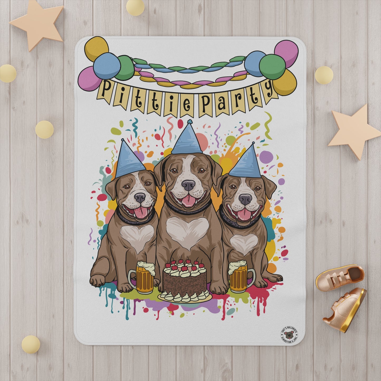 Pittie Party Toddler Blanket