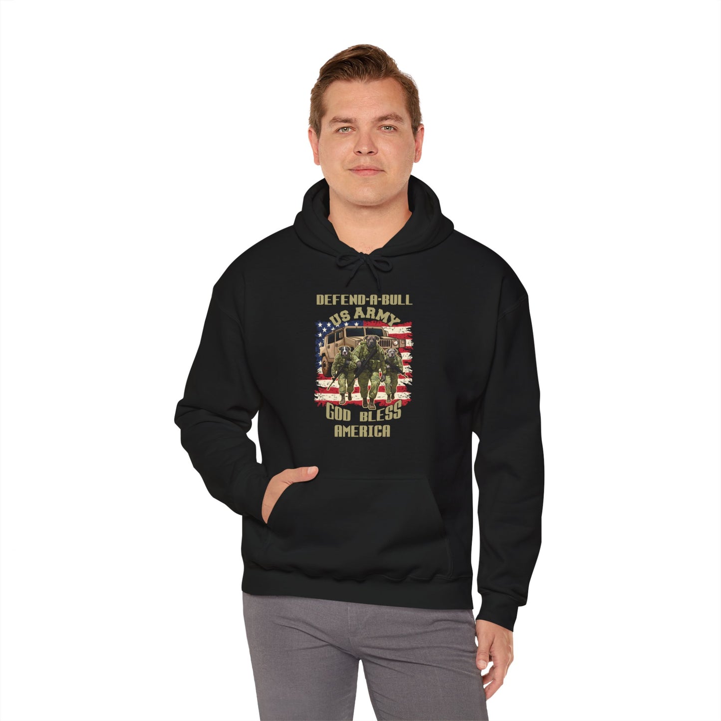 Defend-A-Bull ARMY Unisex Heavy Blend™ Hooded Sweatshirt