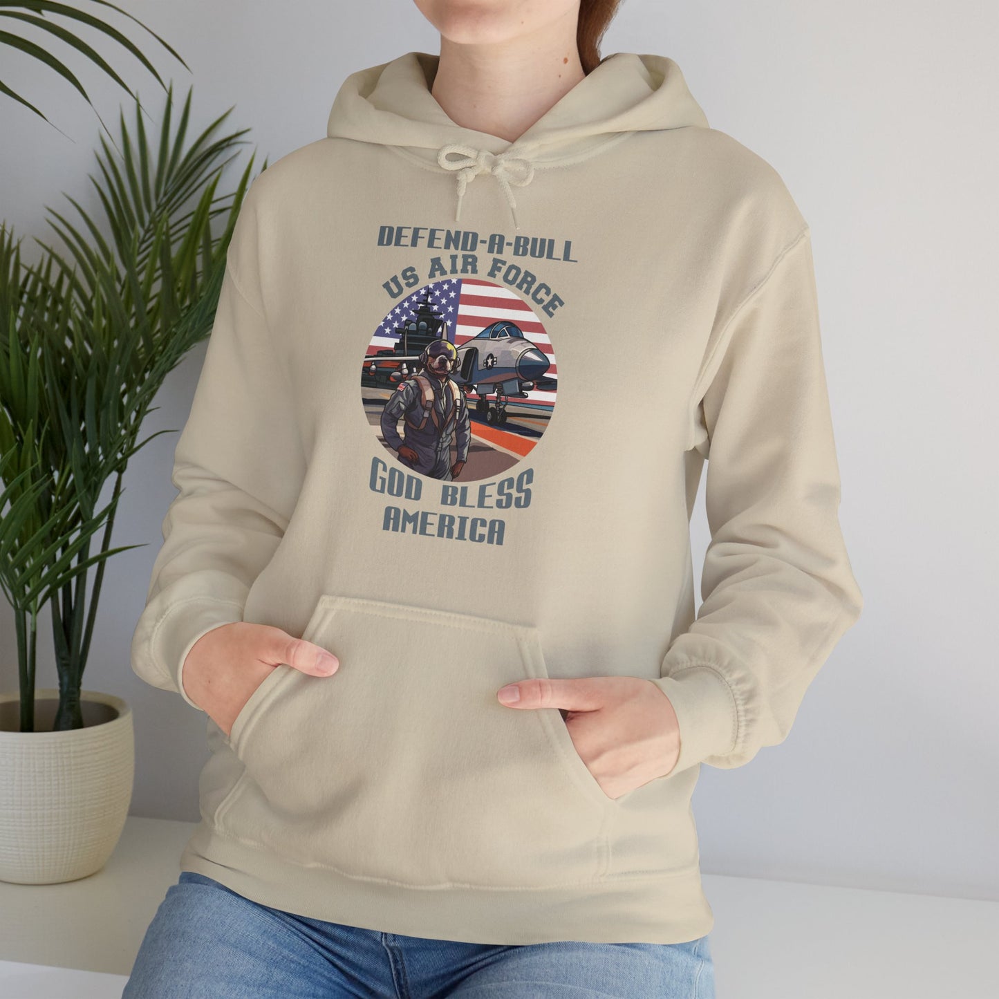 Defend-A-Bull Air Force Unisex Heavy Blend™ Hooded Sweatshirt