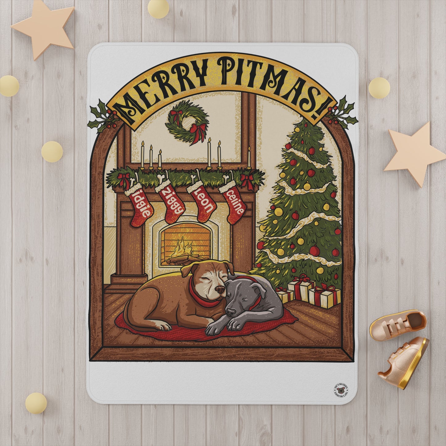 Merry Pitmas Toddler Blanket