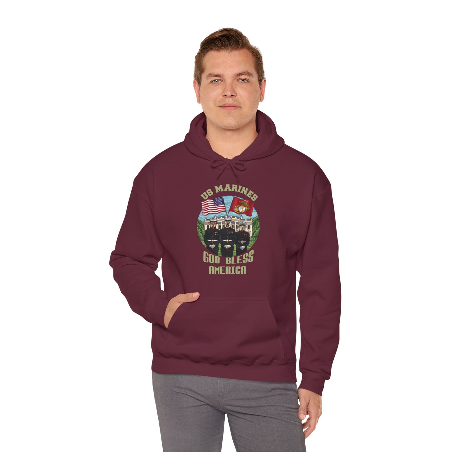 Defend-A-Bull US Marines Unisex Heavy Blend™ Hooded Sweatshirt