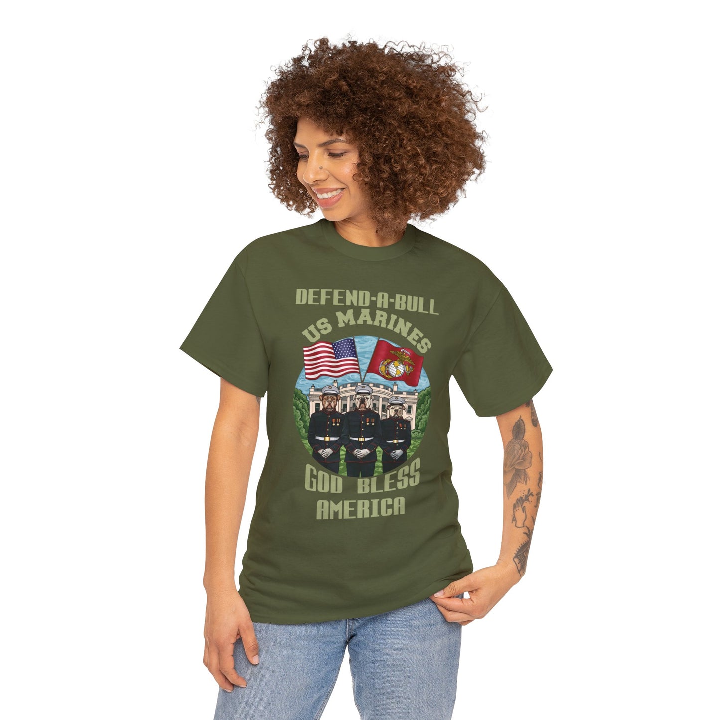 Defend-A-Bull US Marines Unisex Heavy Cotton Tee