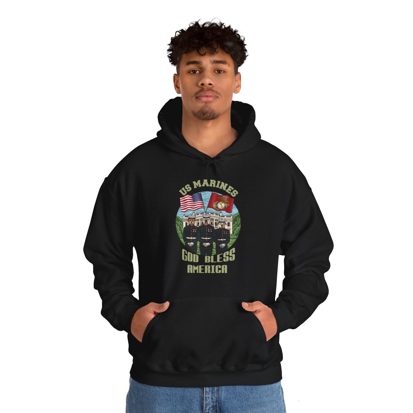 Defend-A-Bull US Marines Unisex Heavy Blend™ Hooded Sweatshirt