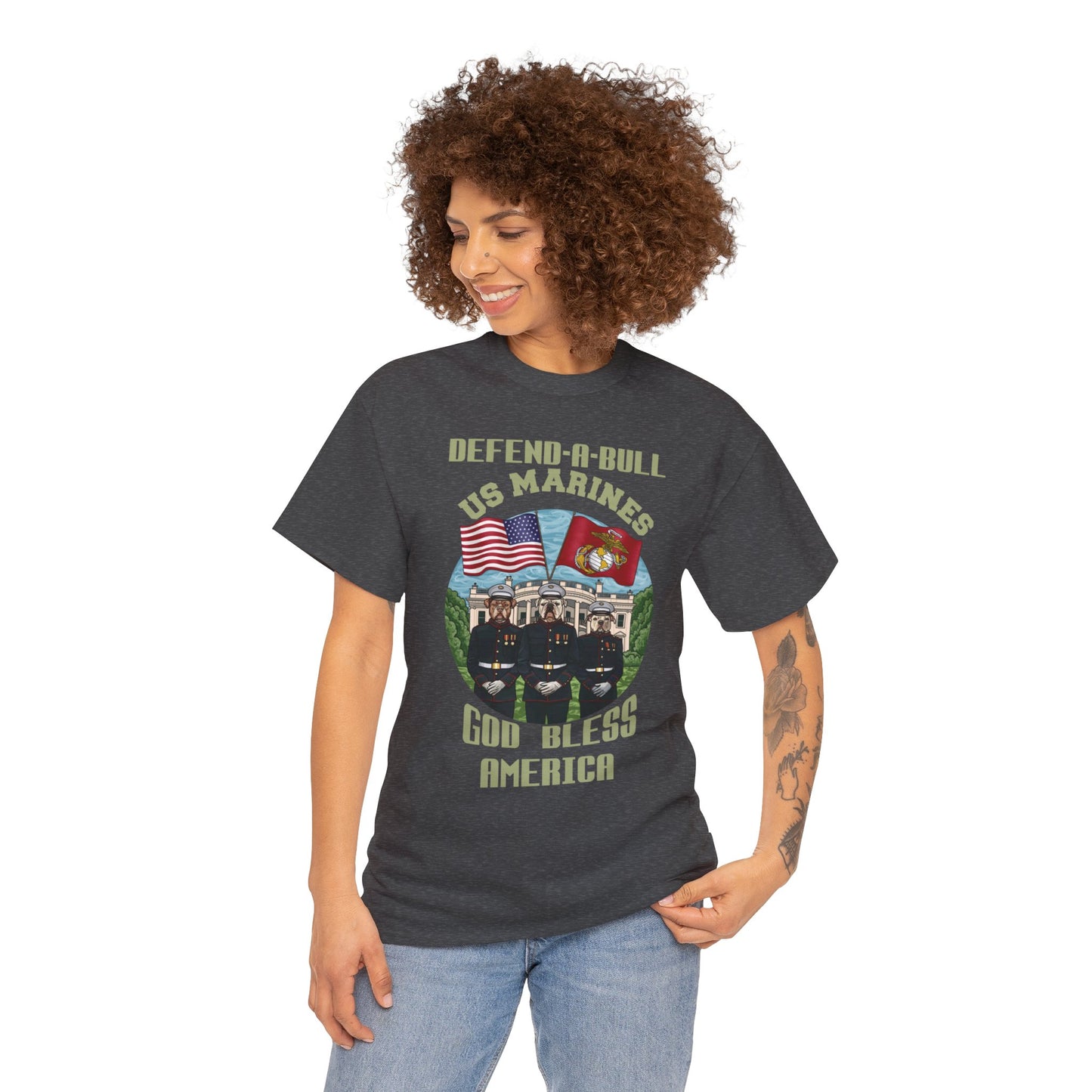 Defend-A-Bull US Marines Unisex Heavy Cotton Tee