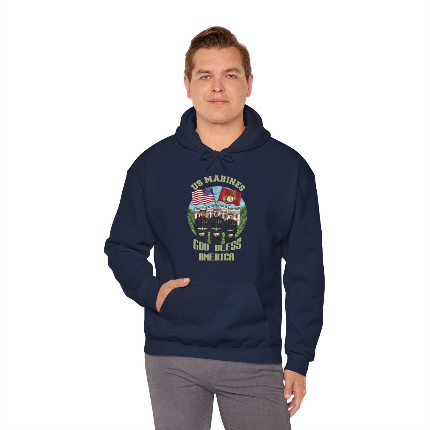 Defend-A-Bull US Marines Unisex Heavy Blend™ Hooded Sweatshirt