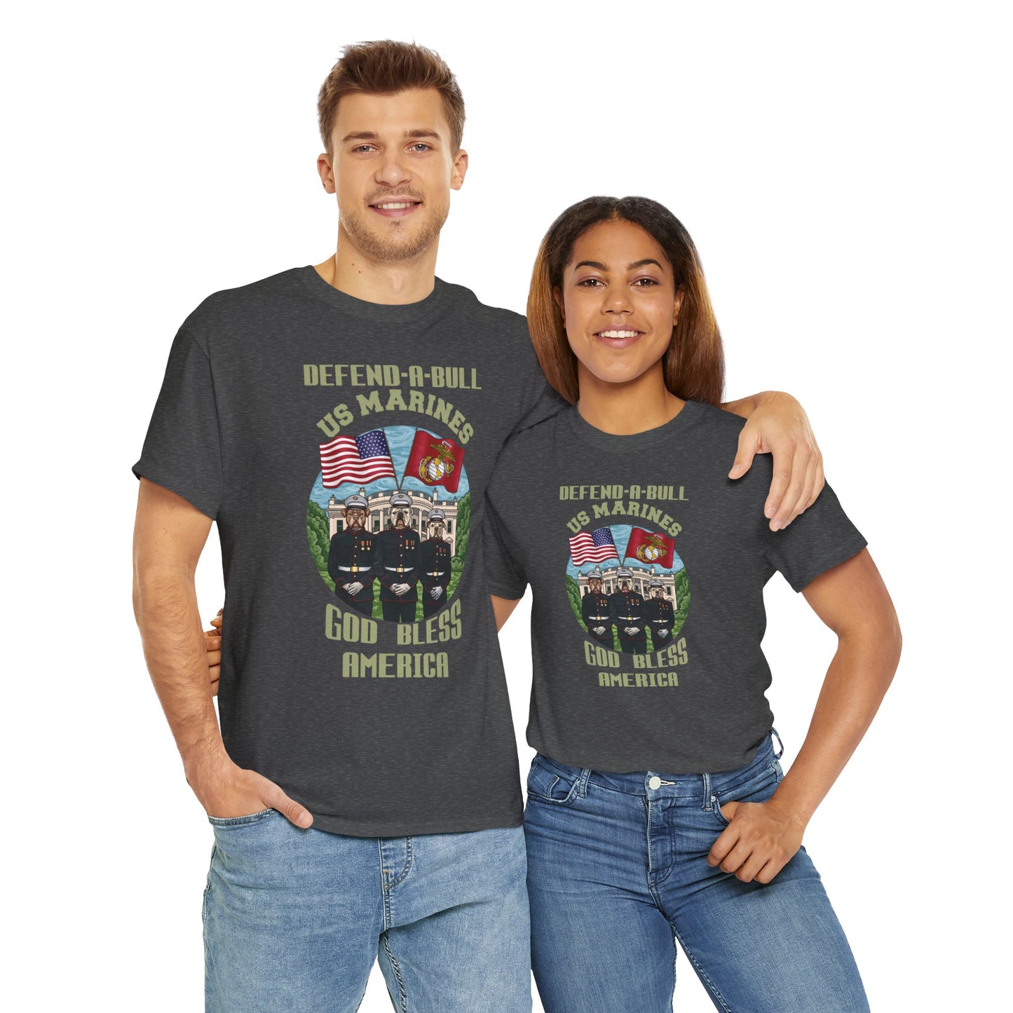 Defend-A-Bull US Marines Unisex Heavy Cotton Tee