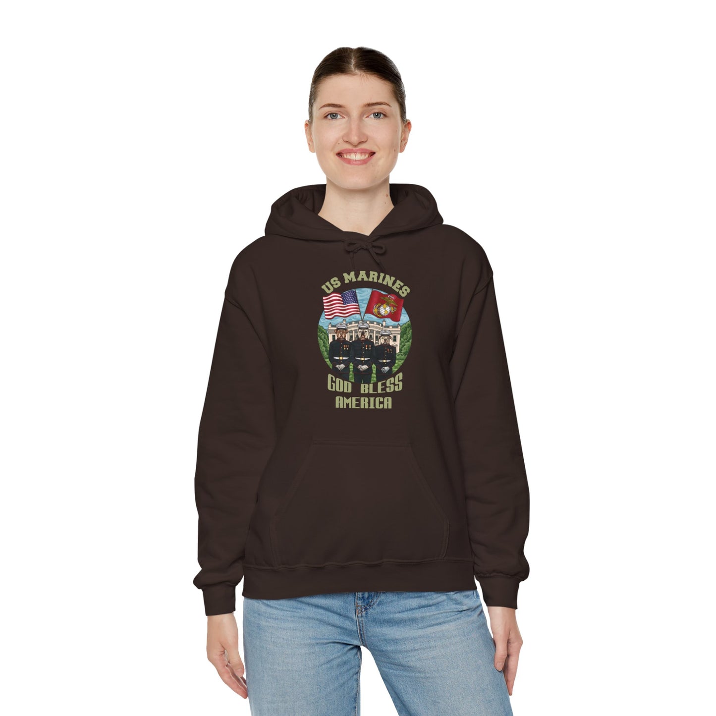 Defend-A-Bull US Marines Unisex Heavy Blend™ Hooded Sweatshirt